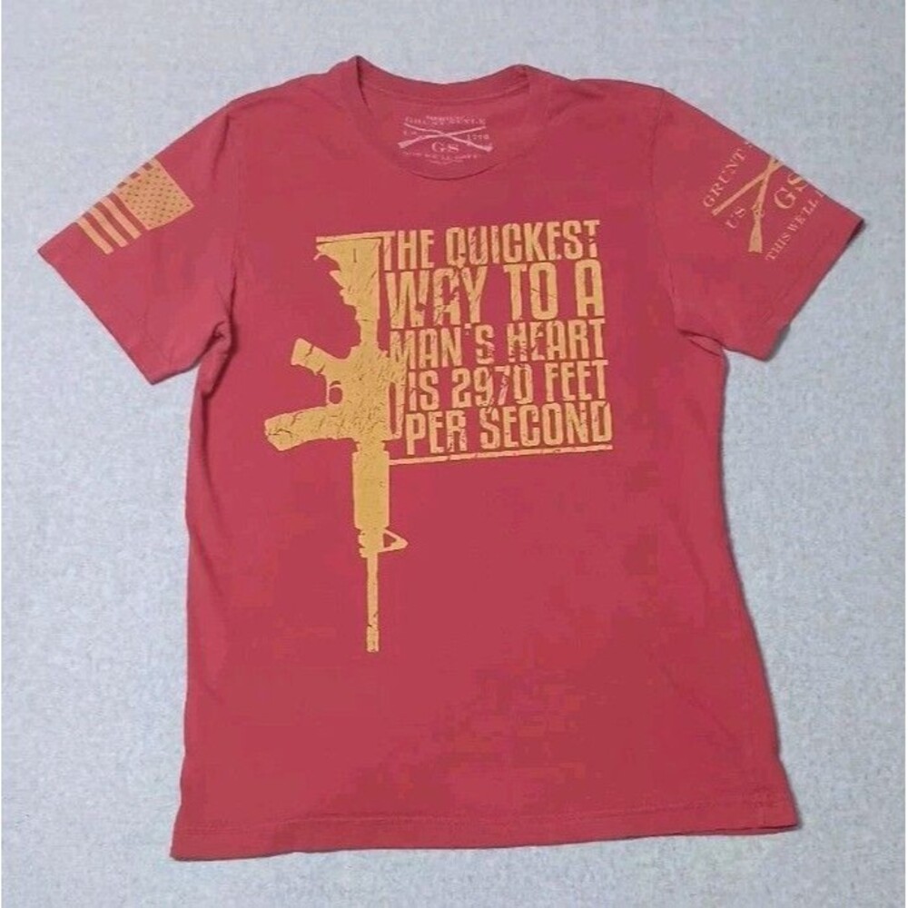 Grunt Style Short Sleeve Graphic Tee Mens Size Medium Red "The Quickest Way To A
